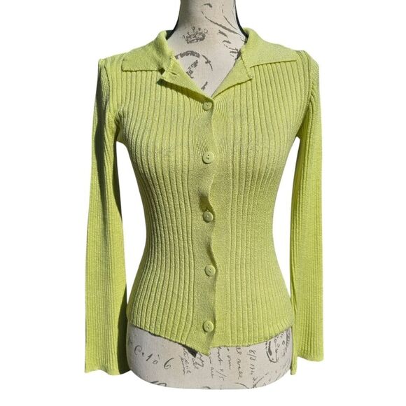 ASOS DESIGN sweater with collar in‎ green Women's size 2 - Picture 2 of 9